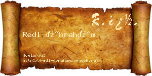 Redl Ábrahám névjegykártya